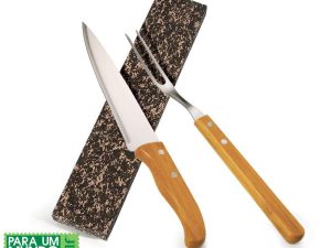 CONJUNTO DE GARFO E FACA 7" EM INOX E BAMBU SPECIAL LINE 2 PEÇAS WELF KF-90403