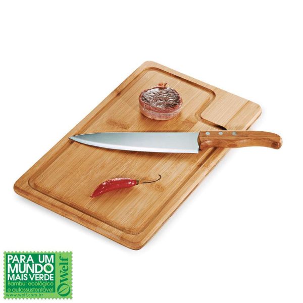 CONJUNTO DE FACA E PRANCHA EM BAMBU E INOX TEXAS 2 PEÇAS MB-04083