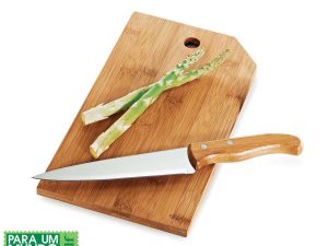 CONJUNTO DE FACA E PRANCHA EM BAMBU E INOX OREGON 2 PEÇAS MB-20073
