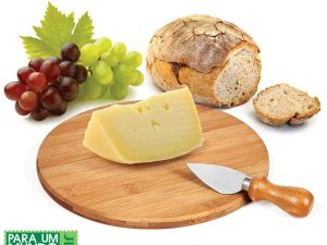CONJUNTO PARA QUEIJO EM BAMBU E INOX CÓRDOBA 2 PEÇAS WELF PD-15033
