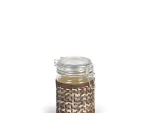 POTE PARA MANTIMENTOS EM VIDRO TRANÇADO 750ML WELF PO-12070