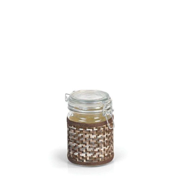 POTE PARA MANTIMENTOS EM VIDRO TRANÇADO 750ML WELF PO-12070