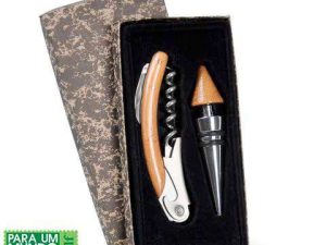 ACESSÓRIOS PARA VINHO METAL/BAMBU VÊNETO 2 PEÇAS WELF PV-00623