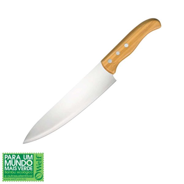 FACA PARA CARNE INOX E BAMBU SPECIAL LINE 8"  WELF UB-00513