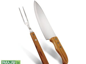 CONJUNTO TRINCHANTE INOX E BAMBU SPECIAL LINE 8" 2 PEÇAS WELF UB-00613