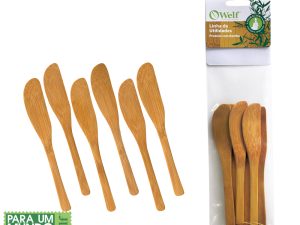CONJUNTO ESPÁTULAS EM BAMBU UTILITY 14CM 6 PEÇAS UB-06793