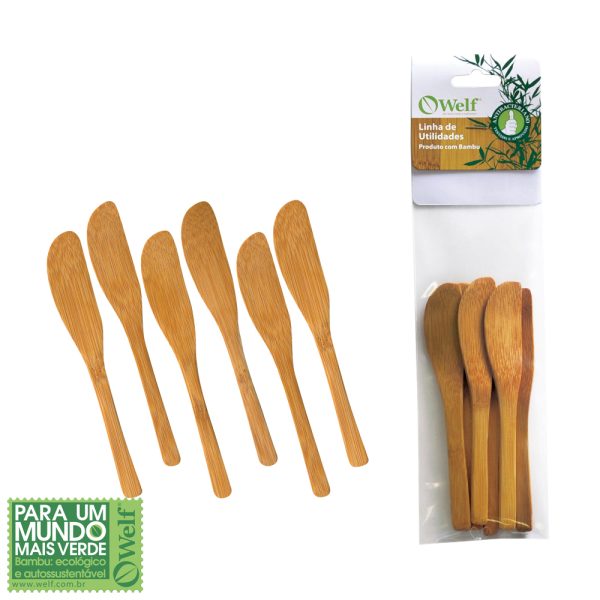 CONJUNTO ESPÁTULAS EM BAMBU UTILITY 14CM 6 PEÇAS UB-06793