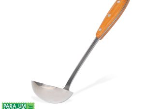 CONCHA EM AÇO INOX COM CABO EM BAMBU 33CM WELF UB-80013
