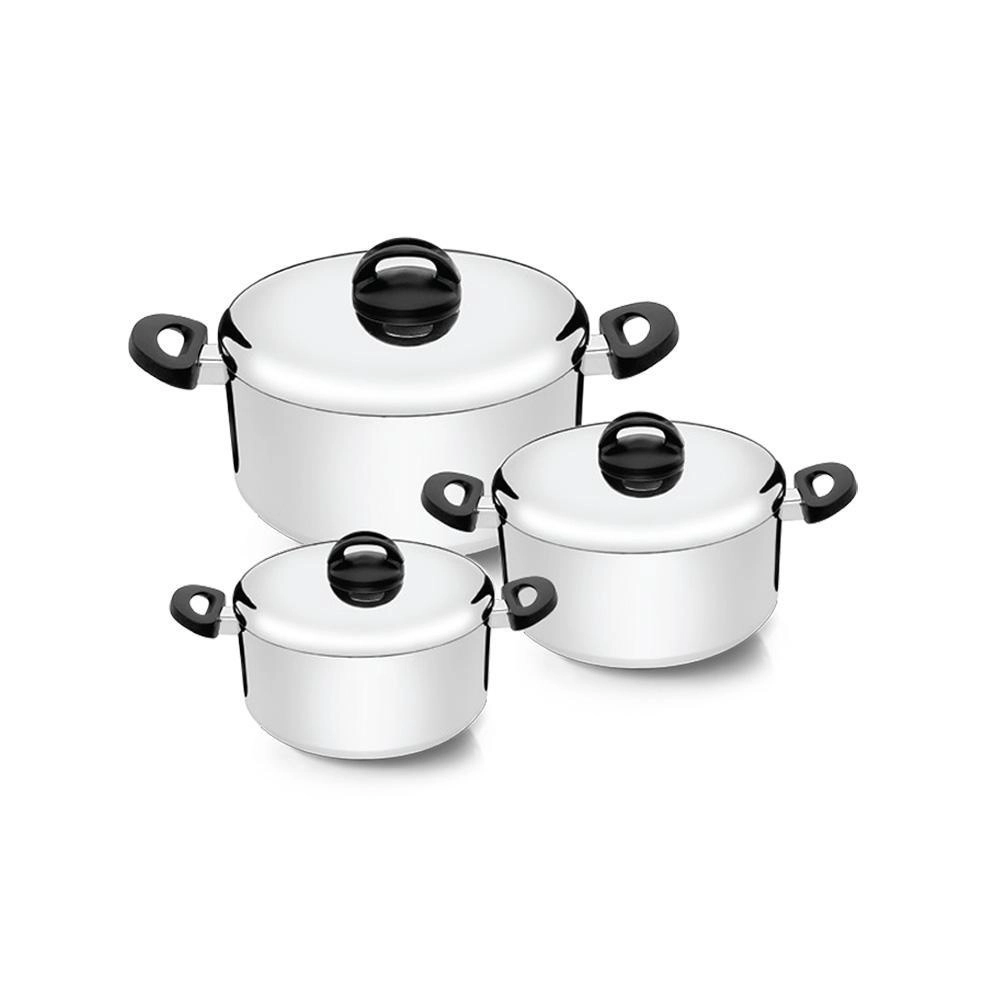 KIT MIX 3 PEÇAS CAÇAROLA ETERNA POLIDA NIGRO 25480