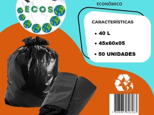 SACO PARA LIXO 40 LITROS C/ 100 UNIDADES HOMO ECOS 65X70X0,06MM