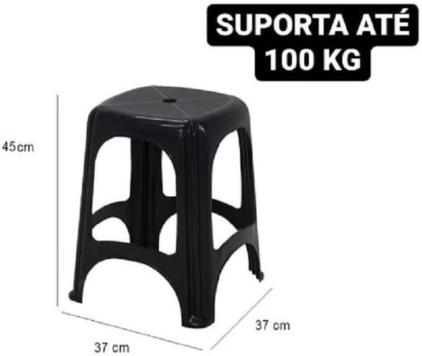 BANQUETA NITEROI PRETA KIT COM 06 TRAMONTINA 92411/009 - Imagem 2