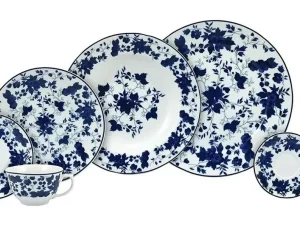 APARELHO DE JANTAR E CHÁ 42 PEÇAS FOLHAGEM PORCELANA SCHMIDT