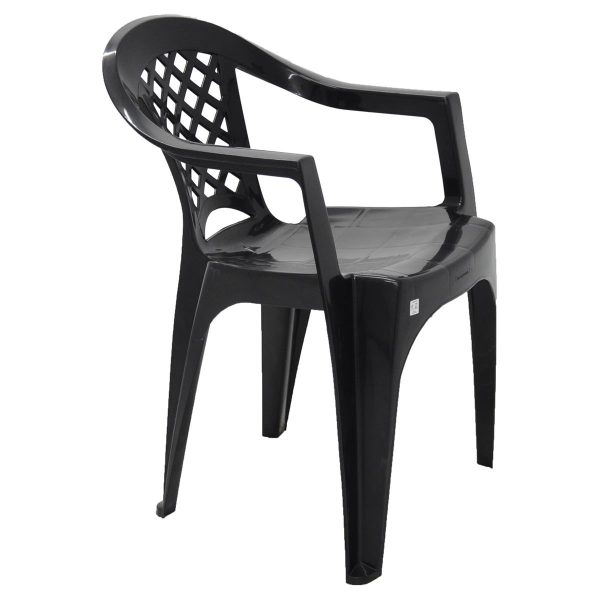 CADEIRA PRETA COM BRAÇOS IGUAPE TRAMONTINA 92221009 - Imagem 2