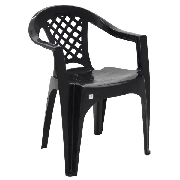 CADEIRA PRETA COM BRAÇOS IGUAPE TRAMONTINA 92221009