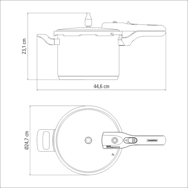 PANELA PRESSÃO AÇO INOX 6L BRAVA TRAMONTINA 62516/223 - Imagem 4