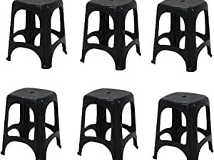BANQUETA NITEROI PRETA KIT COM 06 TRAMONTINA 92411/009