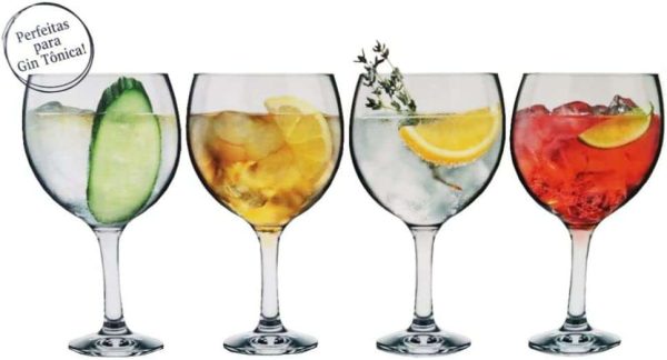 TAÇAS PARA GIN 04 PEÇAS 600ML NADIR