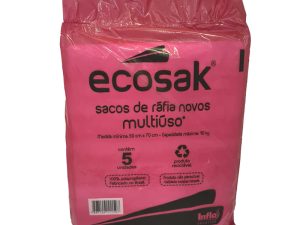 SACO PARA ENTULHO RAFIA NOVOS COM 05UND. 50CM X 70CM ECOSAK