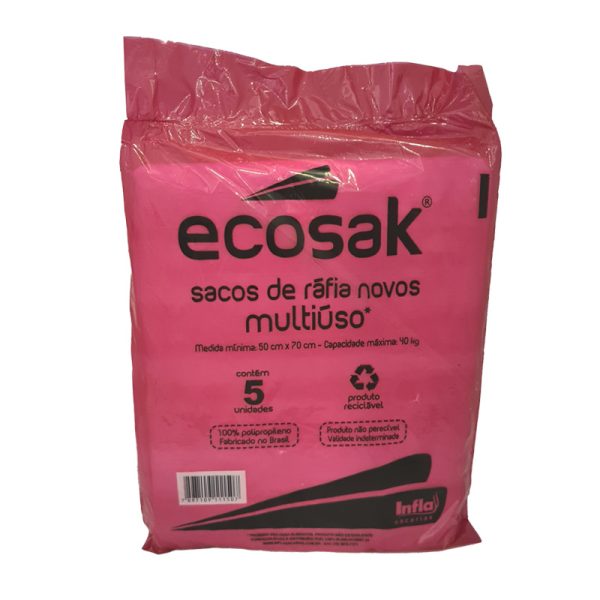 SACO PARA ENTULHO RAFIA NOVOS COM 05UND. 50CM X 70CM ECOSAK