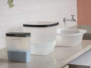 KIT LAVANDERIA PLÁSTICO UZ 03 PEÇAS TRANSPARENTE