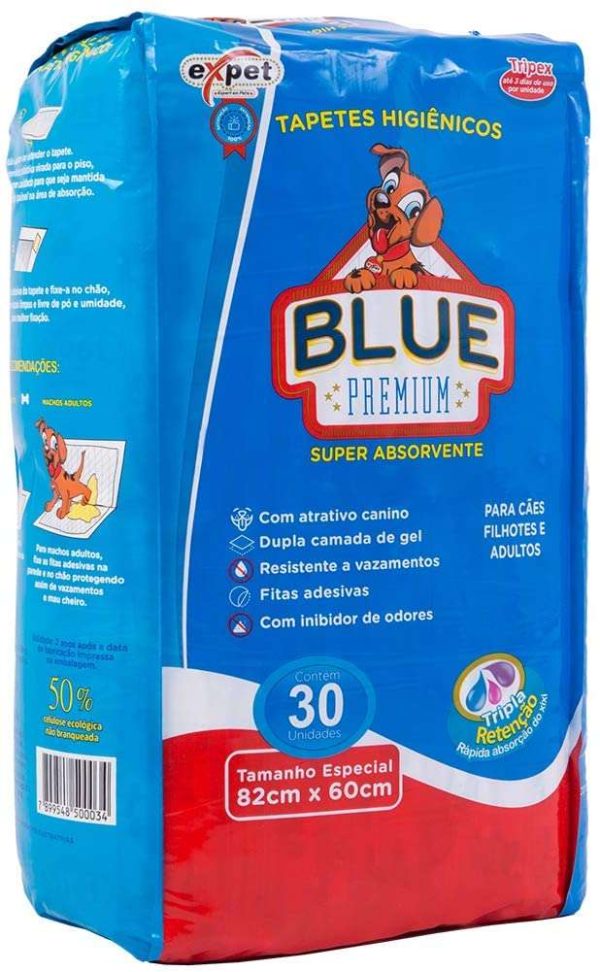 TAPETE HIGIÊNICO BLUE PREMIUM 82CM X 60CM EXPERT