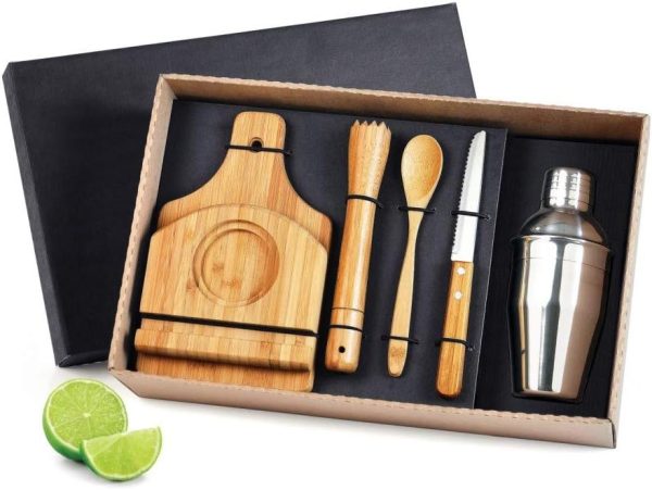 KIT PARA CAIPIRINHA EM BAMBU 6 PEÇAS WELF KE-00423