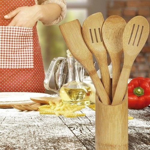 CONJUNTO DE UTENSÍLIOS EM BAMBU 5 PÇS WELF PU-00253