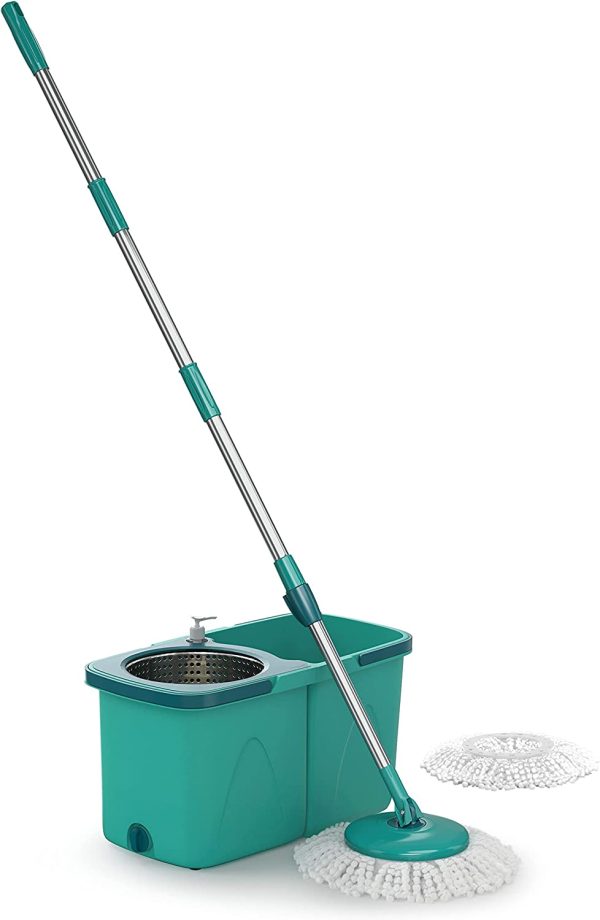 MOP GIRATORIO PRÓ DUAS ÁGUAS BALDE 9 LITROS CESTO INOX MOP7824 FLASH LIMP