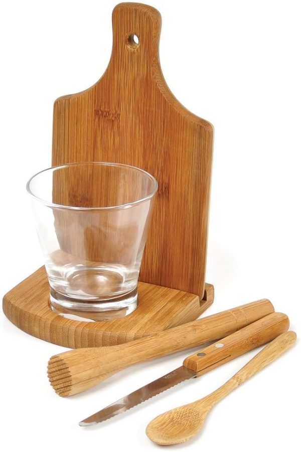 KIT PARA CAIPIRINHA EM BAMBU 6 PEÇAS WELF KC-00463