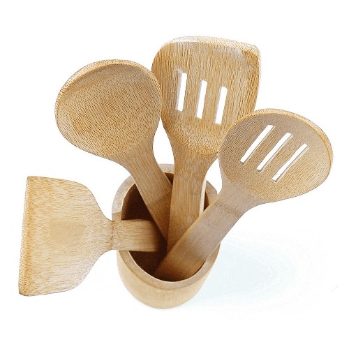 CONJUNTO DE UTENSÍLIOS EM BAMBU 5 PÇS WELF PU-00253 - Imagem 2