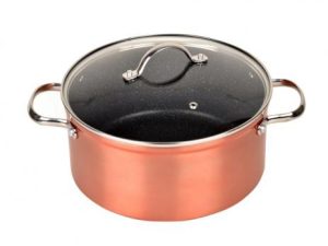 PANELA CAÇAROLA KITCHEN PRO ANTIADERENTE INDUÇÃO EXCELLENCE COBRE 24 CM 4 LITROS REF FAITOUT24CU