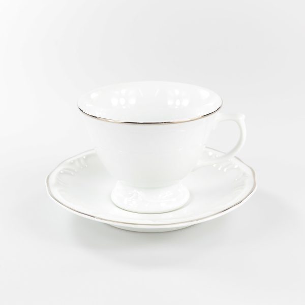 06 XÍCARAS DE CAFÉ COM PIRES POMERODE FILETE PRATA PORCELANA SCHMIDT