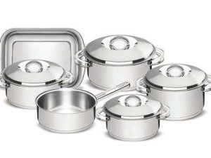 JOGO DE PANELAS EM AÇO INOX 6 PEÇAS LINHA SOLAR TRAMONTINA 65500/000 7891116006412
