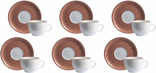 06 XÍCARA DE CHÁ COM PIRES JERICOACORA PORCELANA SCHMIDT - Imagem 2