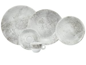 APARELHO DE JANTAR E CHÁ 30 PEÇAS CONCRETO PORCELANA SCHMIDT