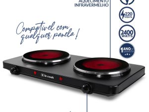 COOKTOP ELÉTRICO 2 BOCAS VIDTROCERÂMICO LE COOK LC1721 220V 2400W