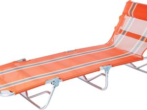CADEIRA ESPREGUIÇADEIRA TEXTILENE LARANJA/AZUL BELFIX REF.4162