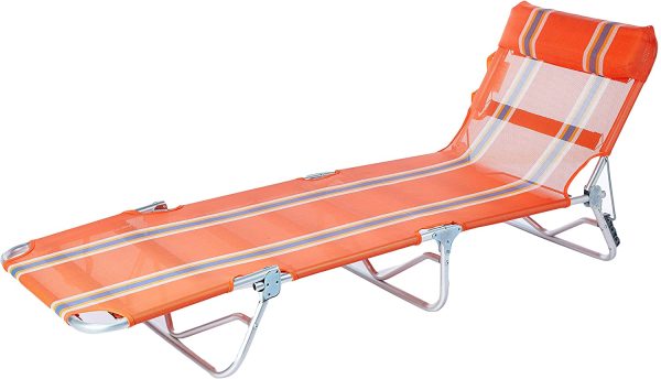 CADEIRA ESPREGUIÇADEIRA TEXTILENE LARANJA/AZUL BELFIX REF.4162