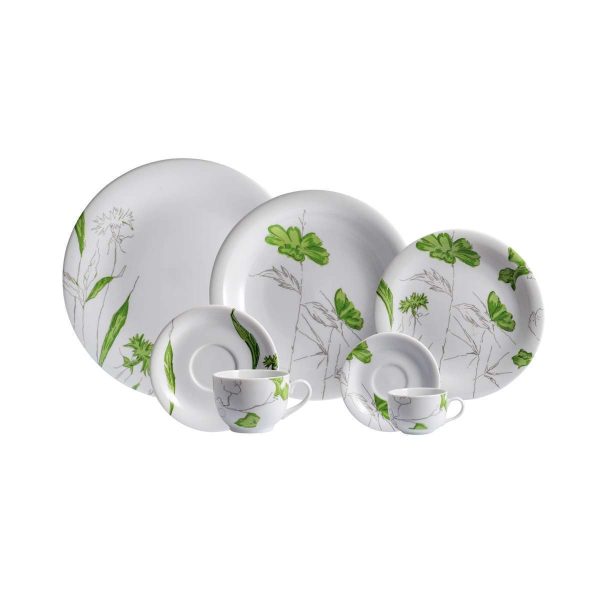 APARELHO DE JANTAR CHÁ E CAFE 42 PEÇAS CAIOBÁ PORCELANA SCHMIDT