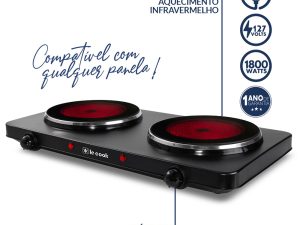 COOKTOP ELÉTRICO 2 BOCAS VIDTROCERÂMICO LE COOK LC1722 110V 1800W