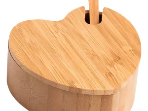 AÇUCAREIRO COM FORMATO DE CORAÇÃO E COLHER EM BAMBU WELF PO-13153