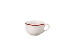 XÍCARA DE CAFÉ COM PIRES FILETE VERMELHO PORCELANA SCHMIDT