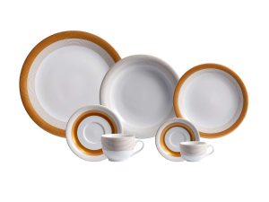 APARELHO DE JANTAR CHÁ E CAFÉ 42 PEÇAS GAROPABA PORCELANA SCHMIDT