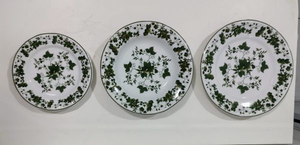 CONJUNTO DE 18 PRATOS COM DECORAÇÃO HERA LINHA REAL PORCELANA SCHMIDT 0040