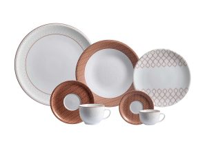 APARELHO DE JANTAR CHÁ E CAFE 42 PEÇAS JERICOACOARA PORCELANA SCHMIDT