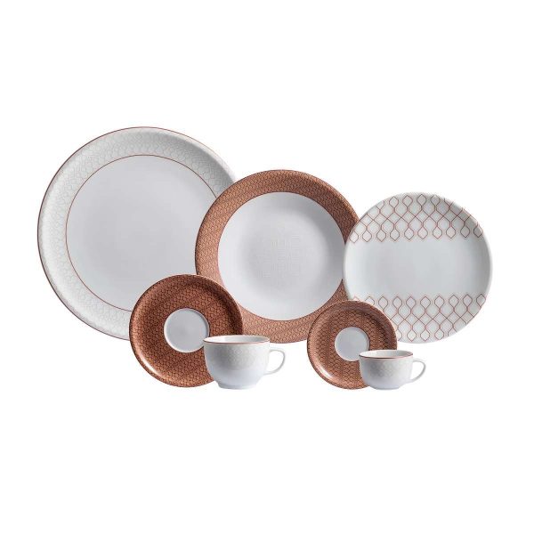 APARELHO DE JANTAR CHÁ E CAFE 42 PEÇAS JERICOACOARA PORCELANA SCHMIDT