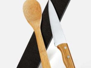 CONJUNTO DE FACA 7" E COLHER EM BAMBU SPECIAL LINE 2 PEÇAS WELF KF-90703
