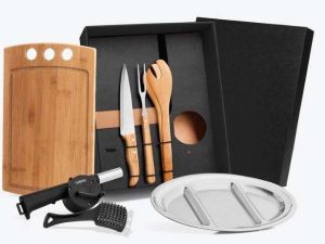 KIT PARA CHURRASCO EM BAMBU E INOX 7 PÇS WELF KT-20000