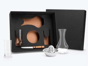 KIT PARA SUCO EM VIDRO INOX E BAMBU 5 PÇS WELF KT-20012
