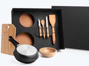 KIT PARA OMELETE EM BAMBU E INOX 8 PÇS WELF KT-20016